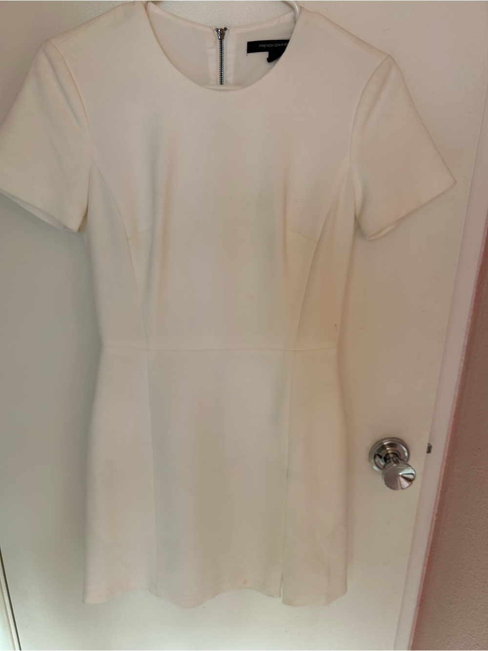 French Connection Cream Short-Sleeve A-Line Dress